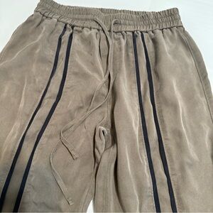 THE CAUSE COLLECTION size 2 black Jogger Pants Green Black  Stripe Tencel Vs8e